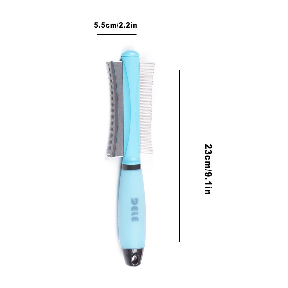HKM-964435 Pet Comb for Effective Hair Removal and Knot Cleaning in Blue and Pink