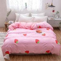 HKM-964563 Cotton Twill Printed Quilt Cover Set with Pillowcases in Floral Designs