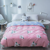 HKM-964563 Cotton Twill Printed Quilt Cover Set with Pillowcases in Floral Designs