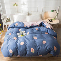 HKM-964563 Cotton Twill Printed Quilt Cover Set with Pillowcases in Floral Designs