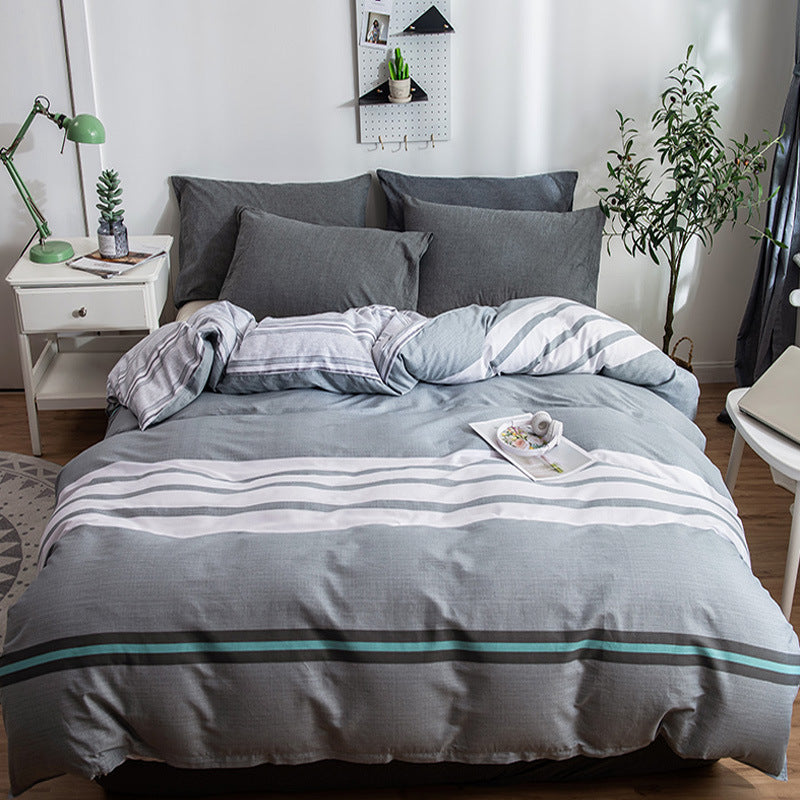 HKM-964563 Cotton Twill Printed Quilt Cover Set with Pillowcases in Floral Designs