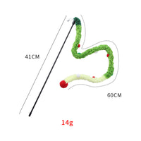 HKM-964563 Interactive Plush Cat Teaser Wand with Colorful Fluffy Ball and Bells for All Breeds