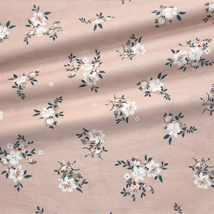 HKM-964563 Large Flower Peony Rose Cotton Twill Fabric for Bedding and Clothing, 100% Cotton, 160cm Wide, 10M Length