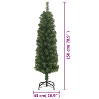 HKM-964691 Slim Artificial Christmas Tree with Stand - 150 cm Green PVC Design