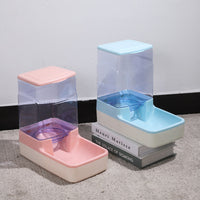 HKM-964755 Automatic Pet Feeding and Drinking Station for Cats - Portable and Convenient Design in Blue, Pink, and Gray