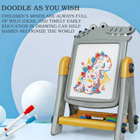 HKM-964883 2 in 1 Multifunctional Children's Drawing Board with Puzzle Game - Double-Sided Cartoon Doodle Toy