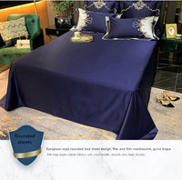 HKM-964883 European Style Embroidered Flower Cotton Bedding Set - Four-Piece or Six-Piece Options