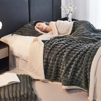 HKM-964883 Solid Color Polyester Plush Blanket in Various Sizes and Colors