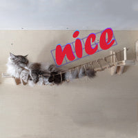 HKM-964883 Wall-Mounted Cat Furniture with Pine Frame and Sisal Scratching Surface, 90cm Length