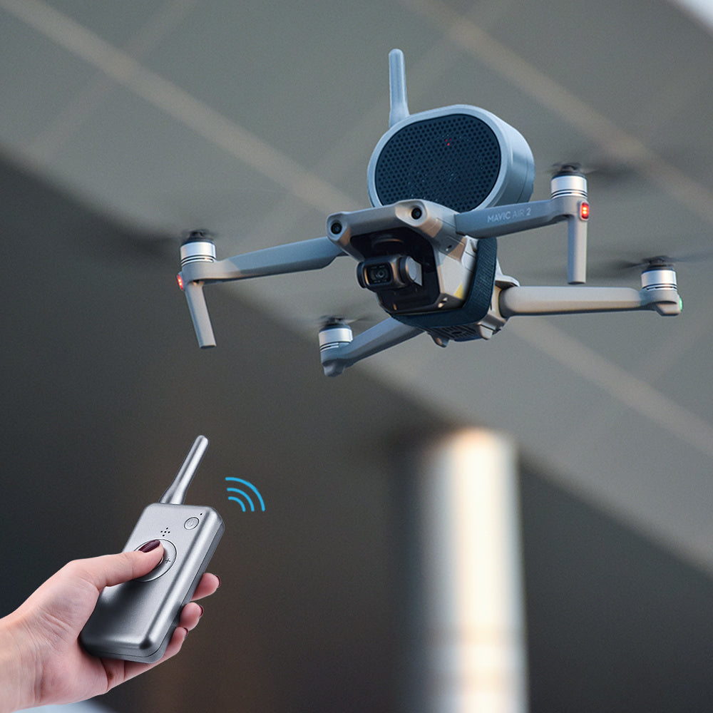HKM-964947 Compact UAV Megaphone with Remote Control, 3.7V Lithium Battery, 1200-2000m Range