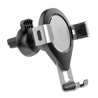 HKM-964947 Metal Gravity Bracket for Car Air Outlet - Adjustable Silicone and ABS Support, Space-Saving Design, Model BTW-B041NEW