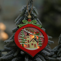 HKM-965011 Creative Hollow Wooden Pendant Light for Festive Decor, Available in Various Shapes