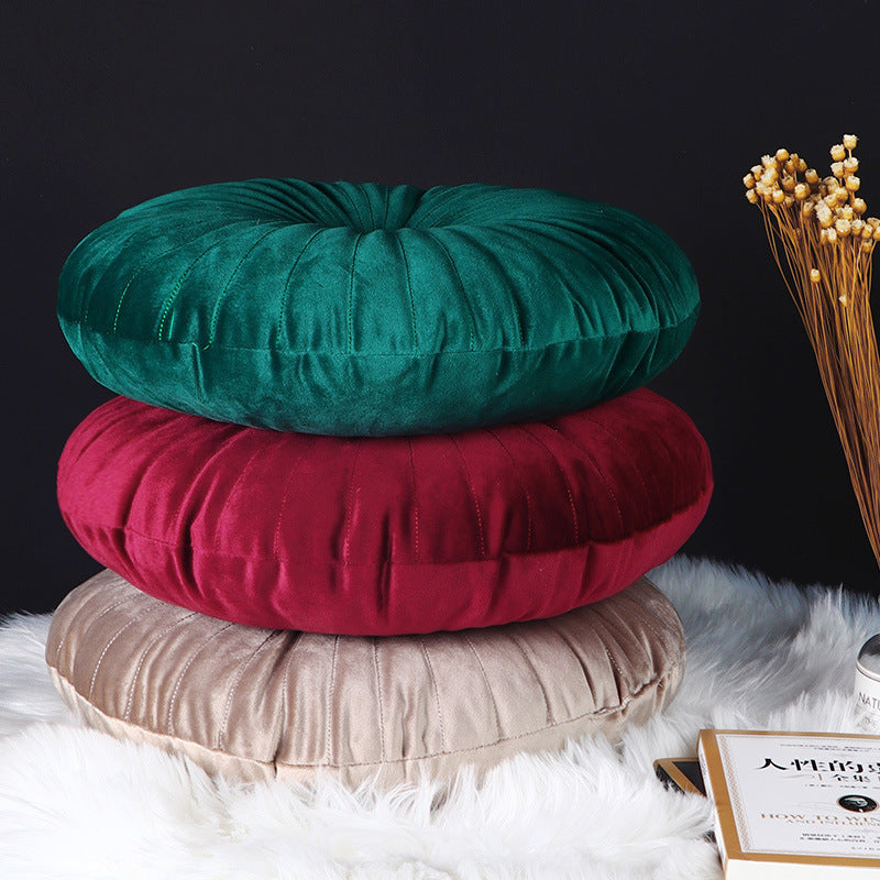 HKM-965011 Custom Round Dutch Velvet Tatami Cushion - European Classical Bay Window Pillow