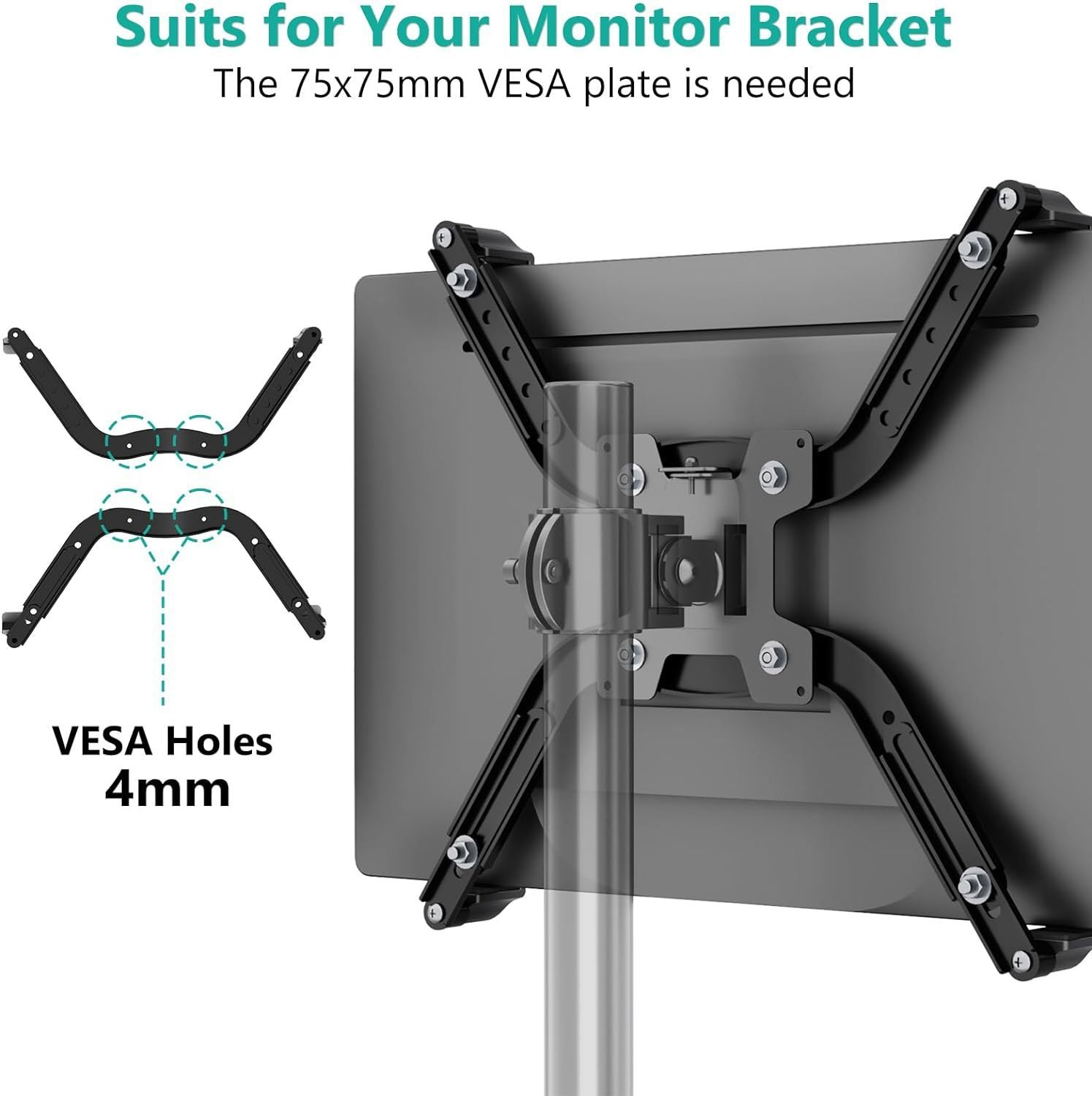HKM-965075 Full Dynamic Iron Monitor Desktop Bracket with Rotary Adjustment