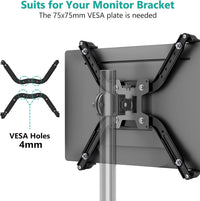 HKM-965075 Full Dynamic Iron Monitor Desktop Bracket with Rotary Adjustment