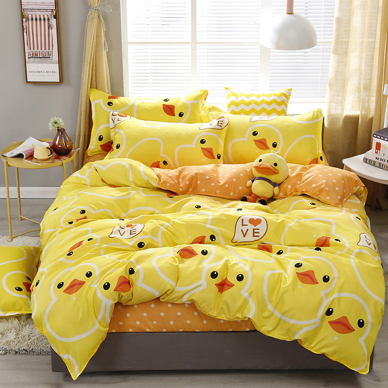 HKM-965203 Aloe Cotton Four-Piece Bedding Set in Various Playful Designs
