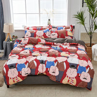 HKM-965203 Aloe Cotton Four-Piece Bedding Set in Various Playful Designs