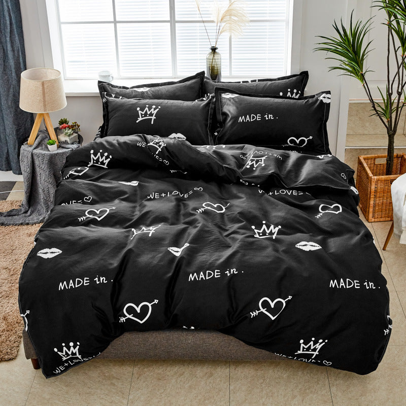 HKM-965203 Aloe Cotton Four-Piece Bedding Set in Various Playful Designs