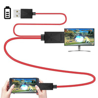 HKM-965267 Universal 11PIN HDMI Adapter Mobile Video Cable - 2m Length in Black and Red