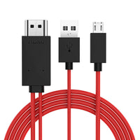 HKM-965267 Universal 11PIN HDMI Adapter Mobile Video Cable - 2m Length in Black and Red