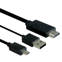 HKM-965267 Universal 11PIN HDMI Adapter Mobile Video Cable - 2m Length in Black and Red