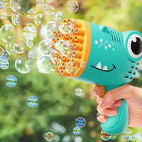 HKM-965523 40-Hole Cartoon Dinosaur Automatic Bubble Maker for Kids - Fun Bubble Blowing Machine