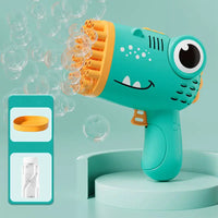 HKM-965523 40-Hole Cartoon Dinosaur Automatic Bubble Maker for Kids - Fun Bubble Blowing Machine