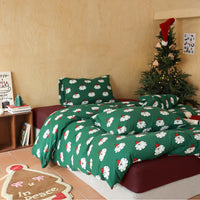 HKM-965715 Cotton Knitted Printed Four-Piece Bedding Set with Geometric, Floral, and Animal Patterns