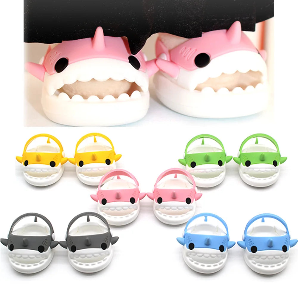 HKM-965715 Cute Cotton Doll Pet Slippers - Shark, Rabbit, Dog, Pig - DIY Dressing Accessories for Kids