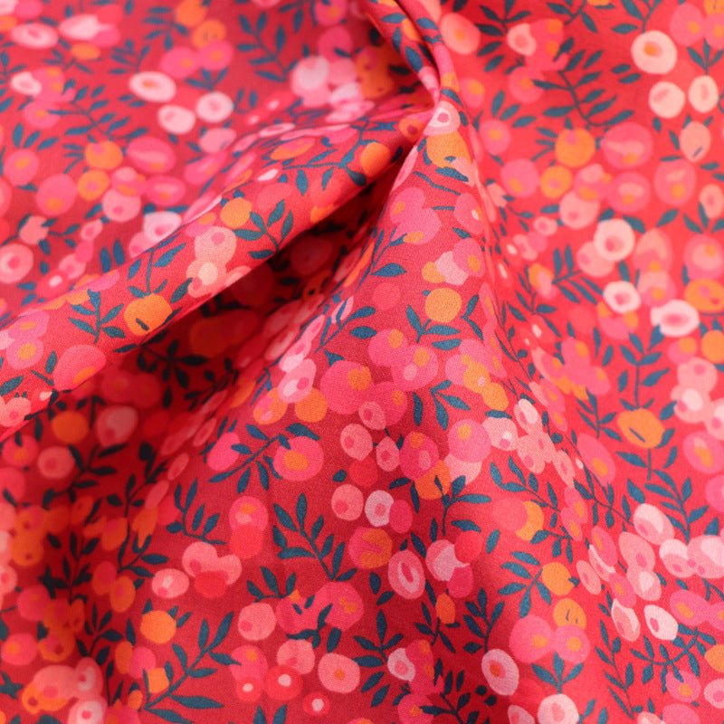 HKM-965715 Digital Printed Cotton Fabric for Children's Clothing - Wild Berry Wine Red, 110cm Width, 100% Cotton