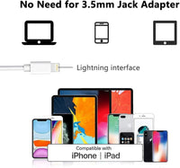 HKM-965779 Lightning In-Ear Wired Earbuds for iPhone 14, 13, 12, 11, 8 Plus, XS - Built-in Remote for Music and Calls