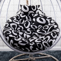 HKM-965779 Rattan Swing Bird Nest Chair with Removable and Washable Cushion - Modern Design, Solid Color, 120cm and 105cm Options