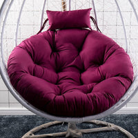HKM-965779 Rattan Swing Bird Nest Chair with Removable and Washable Cushion - Modern Design, Solid Color, 120cm and 105cm Options