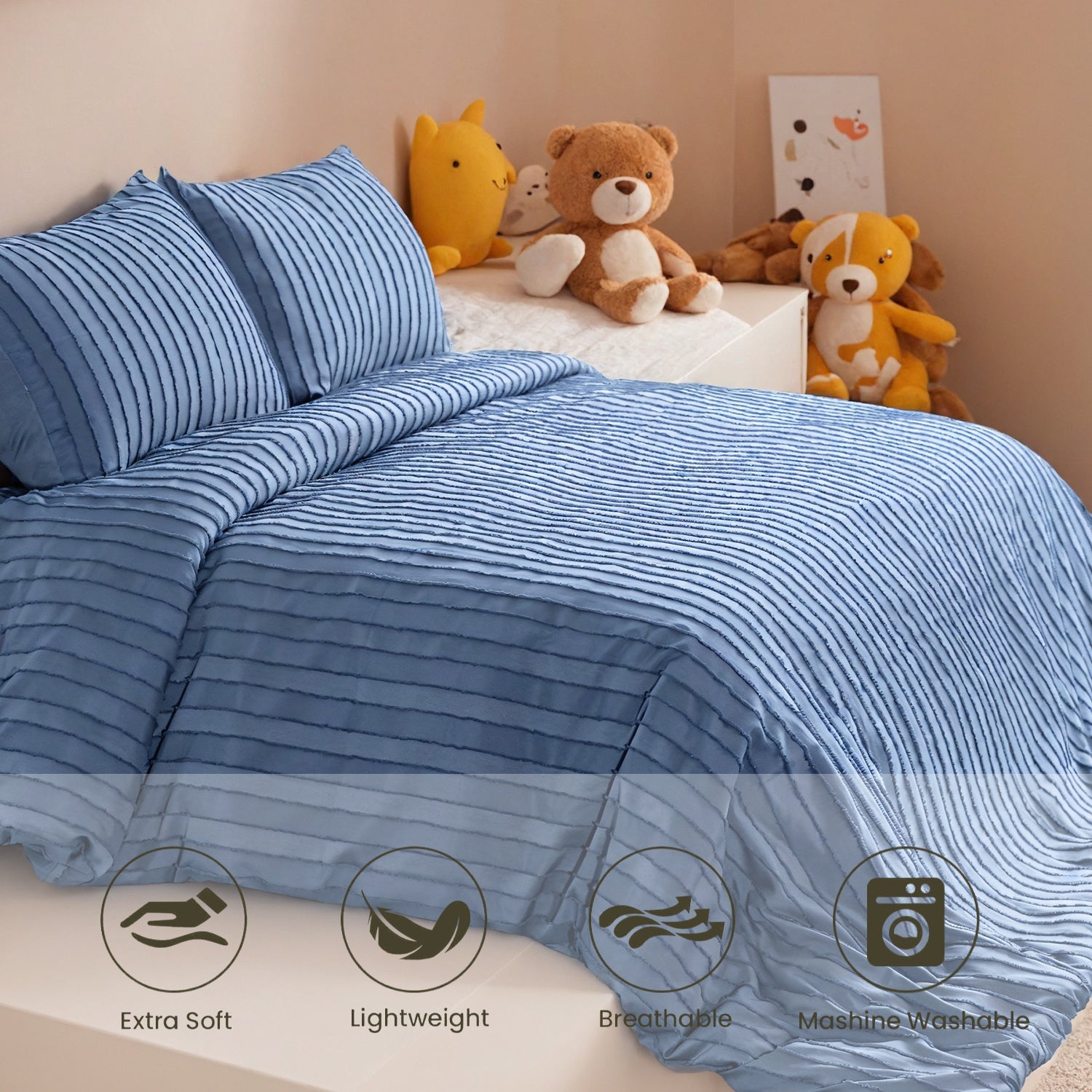 HKM-966035 Microfiber Polyester Quilt Cover and Pillowcase Set - Soft, Durable Bedding Essentials