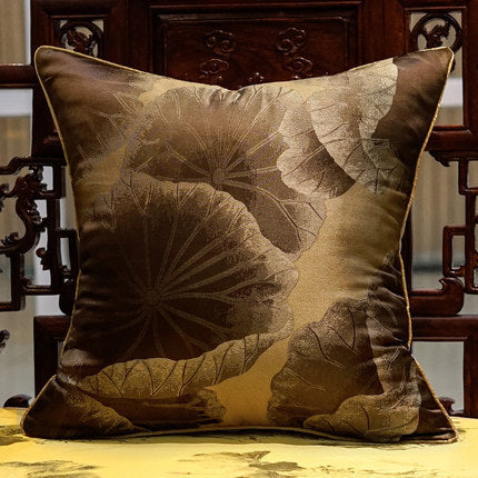 HKM-966099 Chinese Classical Jacquard Pillowcase, 45x45cm Cushion Cover for Living Room, Bedroom, and Outdoor Spaces