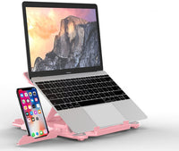 HKM-966099 Notebook Stand with Mobile Phone Holder - Air Cooling, Classic Black, Ivory White, Sakura Pink, Youth Blue