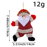 HKM-966163 Festive Holiday Tree Ornaments Set - Santa, Snowman, Reindeer, and Bear Figures with Scarves and Bows