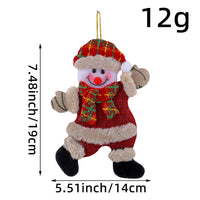 HKM-966163 Festive Holiday Tree Ornaments Set - Santa, Snowman, Reindeer, and Bear Figures with Scarves and Bows