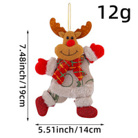 HKM-966163 Festive Holiday Tree Ornaments Set - Santa, Snowman, Reindeer, and Bear Figures with Scarves and Bows