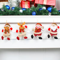 HKM-966163 Festive Holiday Tree Ornaments Set - Santa, Snowman, Reindeer, and Bear Figures with Scarves and Bows