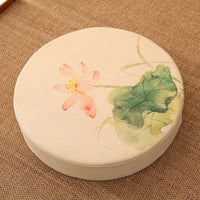HKM-966163 Linen Cotton Chinese Futon Meditation Pad - 50cm Diameter, 5cm Thick, Hard Filler
