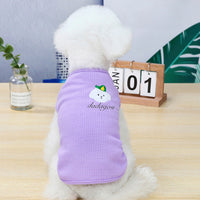 HKM-966291 Embroidered Cotton Dog Vest in Pink, Yellow, and Purple - Multiple Sizes Available