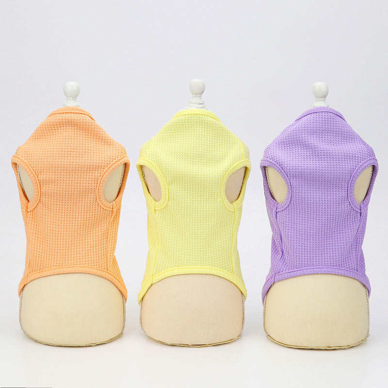 HKM-966291 Embroidered Cotton Dog Vest in Pink, Yellow, and Purple - Multiple Sizes Available