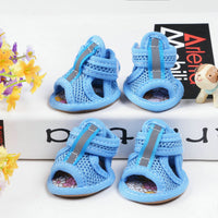 HKM-966355 High-Top Waterproof Cotton Small Dog Shoes in Pink, Red, Yellow, Sky Blue - Sizes 1 to 5