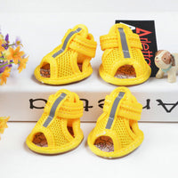 HKM-966355 High-Top Waterproof Cotton Small Dog Shoes in Pink, Red, Yellow, Sky Blue - Sizes 1 to 5