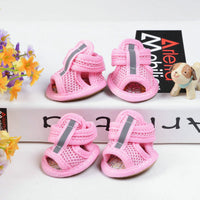 HKM-966355 High-Top Waterproof Cotton Small Dog Shoes in Pink, Red, Yellow, Sky Blue - Sizes 1 to 5