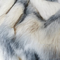 HKM-966355 Luxurious Geometric Pattern Blue Water Wave Faux Fur Blanket - Multiple Sizes Available