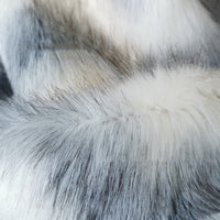 HKM-966355 Luxurious Geometric Pattern Blue Water Wave Faux Fur Blanket - Multiple Sizes Available