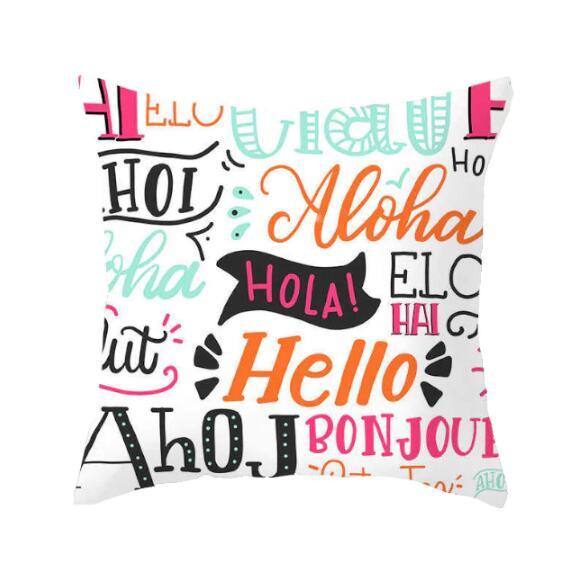 HKM-966419 Nordic Style Single-Sided Digital Printing Pillow Cover in Super Soft Short Plush Fabric, 45x45cm
