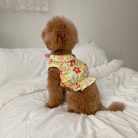 HKM-966483 Flower Bow Tie Mermaid Skirt for Pets - Yellow & Blue Options, Sizes S to 2XL